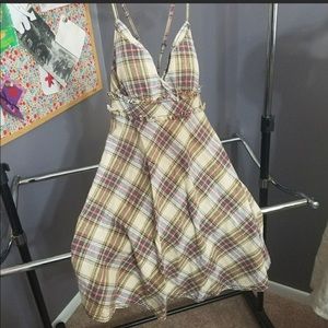 Vintage 90s free people plaid sundress sz 4